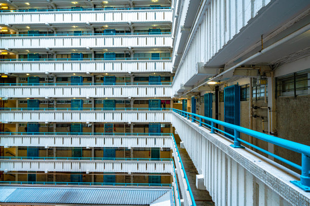 香港九龙高密度的公共住宅图片下载