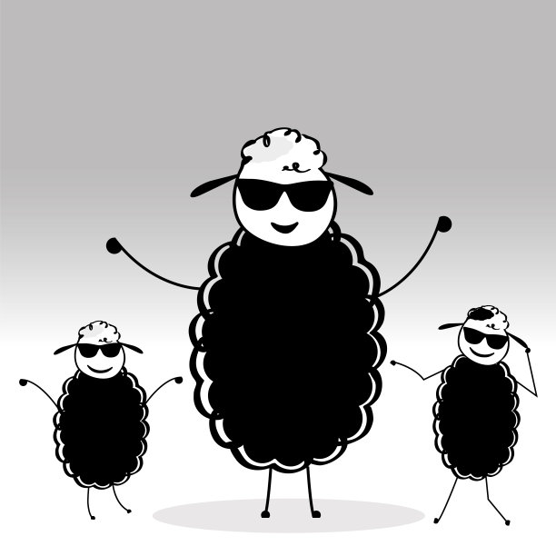 矢量羊图标设计。股票插图图片下载