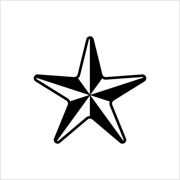 白色艺术线条上的涂鸦星星图标图片下载