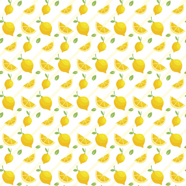 柠檬水果夏日无缝图案背景图片下载