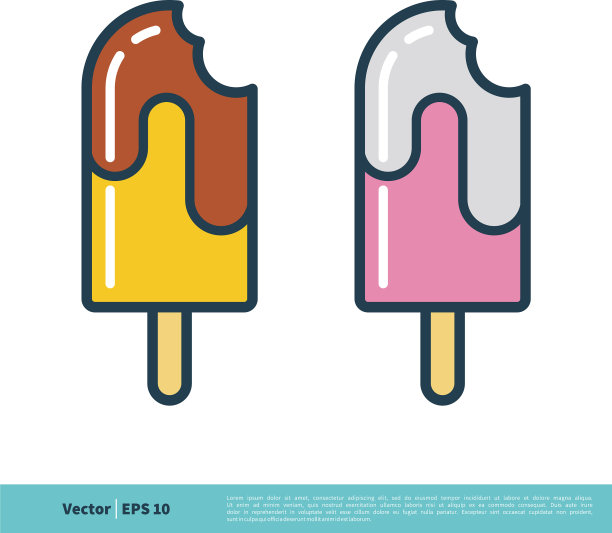 冰淇淋图标标志模板设计eps 10图片下载