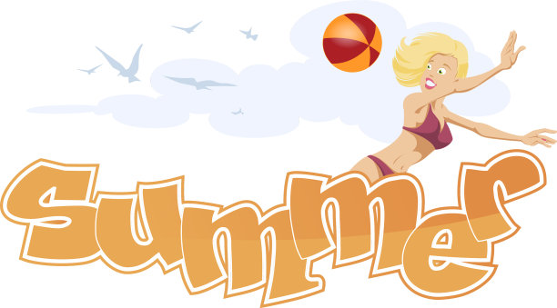 穿着比基尼的女孩和有趣的人在一起图片下载