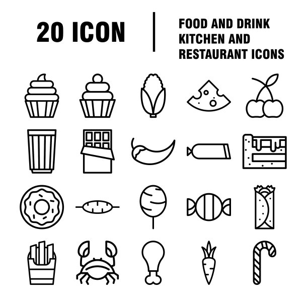 食品和饮料图标餐厅系列图标设置图片下载