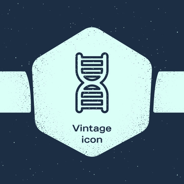 垃圾线DNA符号图标孤立在蓝色图片下载