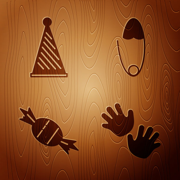 Set bahands印花派对帽子糖果和经典图片下载