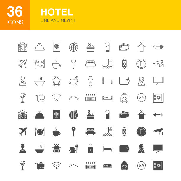 酒店线路网页字形图标图片下载