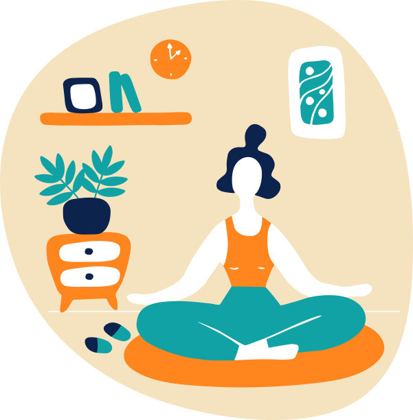 在家里冥想的女人，瑜伽姿势的女人图片下载