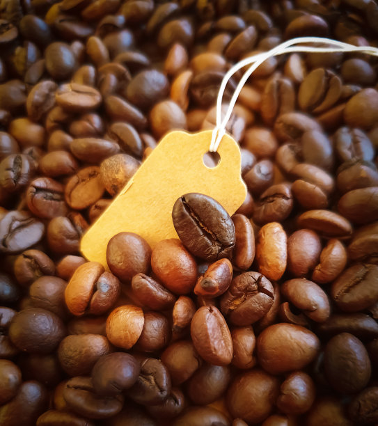 咖啡豆空白标签背景图片下载