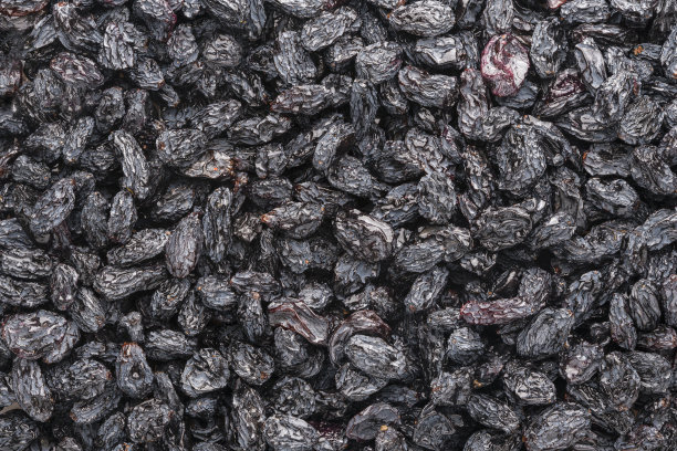 黑色葡萄干，质地背景。葡萄干健康食品图片下载
