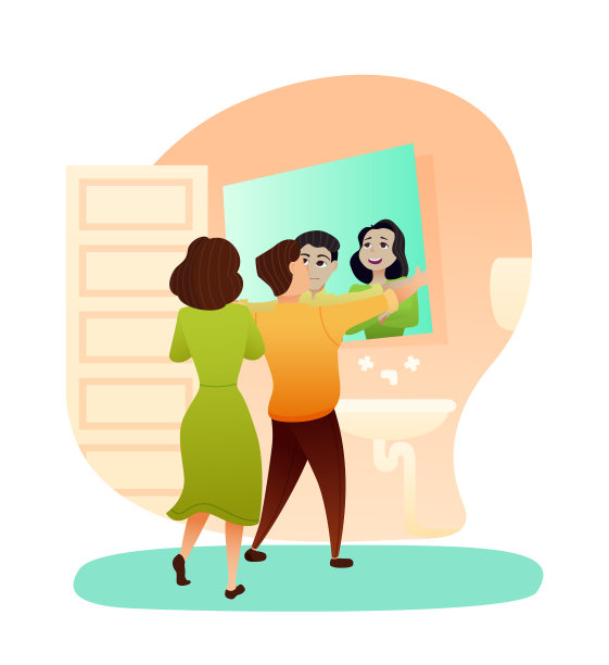 男人在墙上挂镜子给女人上门服务图片下载