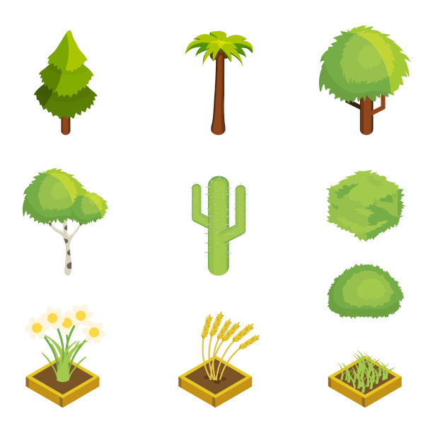 自然等距植物设置景观设计图片下载