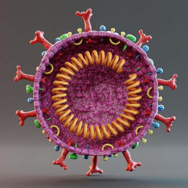 Covid-19模型的逼真3D渲染图片下载