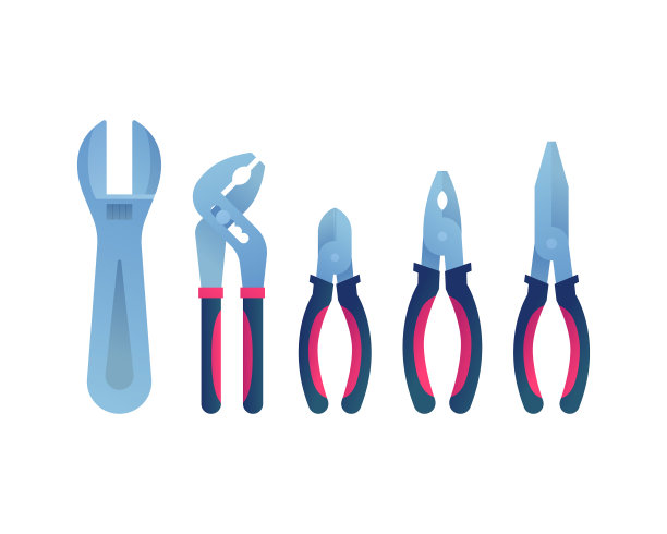 施工手工具孤立图标集图片下载