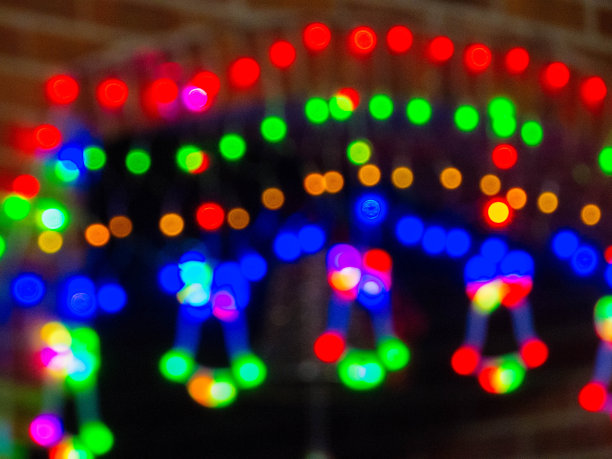 散焦圣诞灯库存照片图片下载