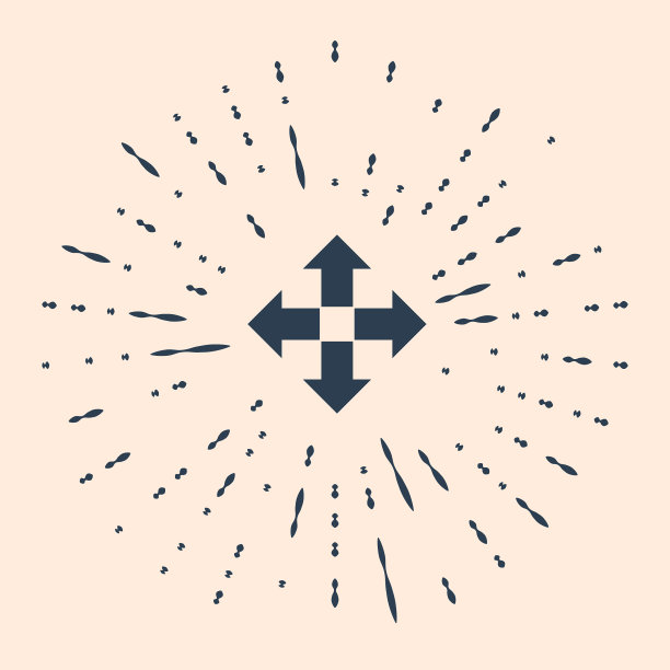 黑色箭头在四个方向图标孤立上图片下载