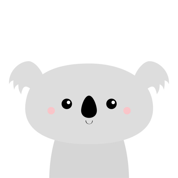 可爱的考拉熊。可爱卡通人物。有趣的端面。粉红色的脸颊。情人节快乐。婴儿贺卡模板。笔记本封面,shirt。白色背景。平面设计。图片下载