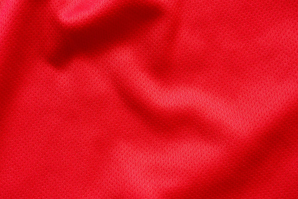 红色运动服面料足球运动衫纹理背景图片下载