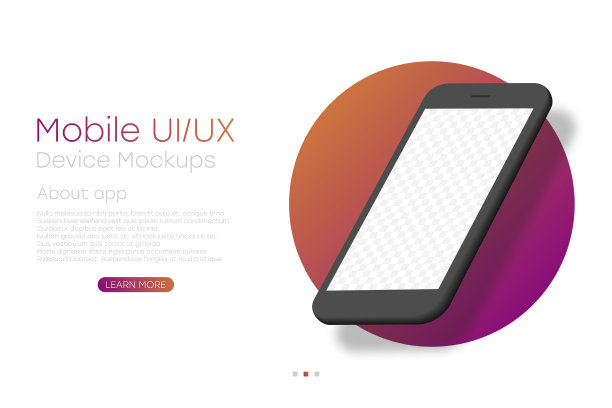 智能手机模型与空白透明屏幕图片下载