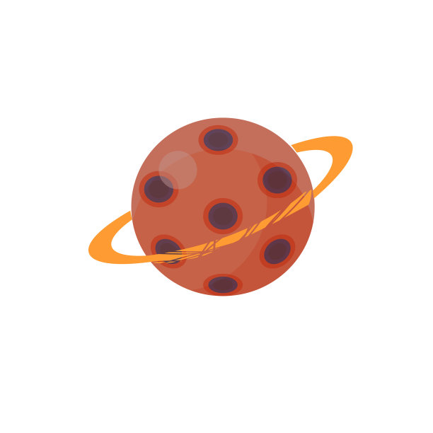 有陨石坑和环的行星图片下载