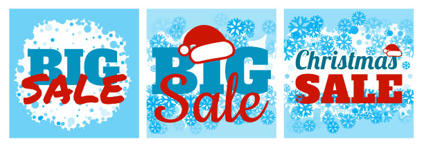 冬季促销海报与大减价的文字。向量的横幅广告图片下载