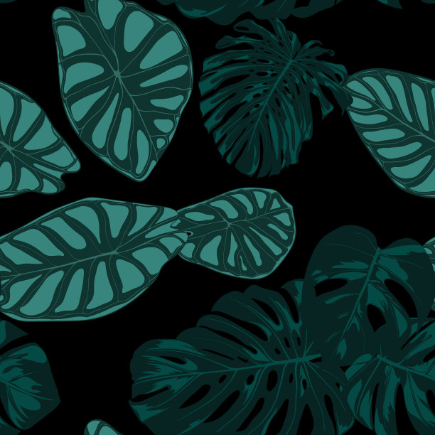 热带无缝格局喜树和山芋图片下载