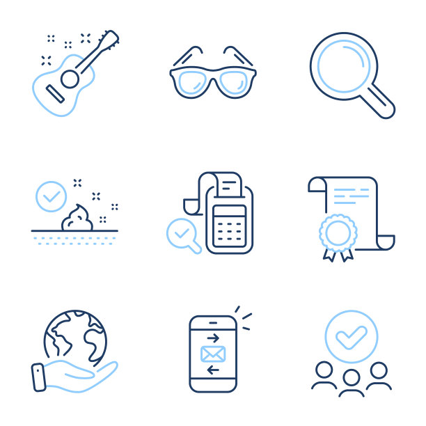 账单会计皮肤护理和邮件图标设置图片下载