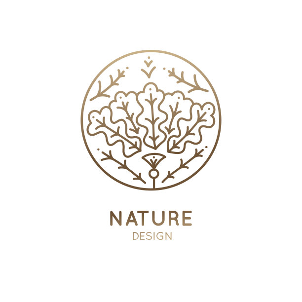 植物元素矢量标志。抽象的圆形标志开花与花瓣。线性标志用于设计天然产品、花店、化妆品、生态概念、健康、水疗、瑜伽中心图片下载