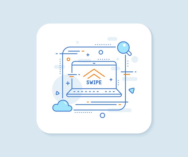 向上滑动线条图标。滚动箭头标志。着陆页面滚动。向量图片下载