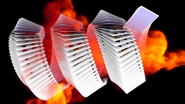 3 d渲染。扑克卡下降图片下载