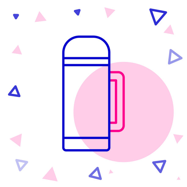 线热水瓶容器图标隔离在白色图片下载