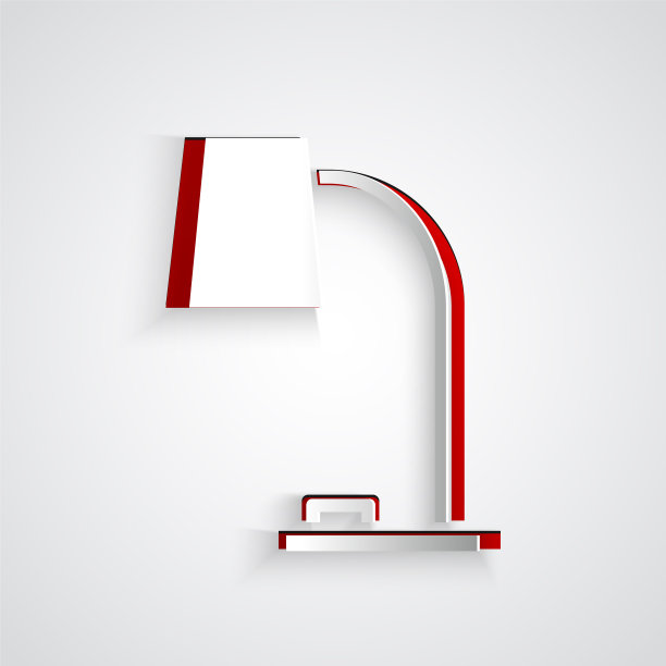 剪纸台灯图标孤立在灰色图片下载