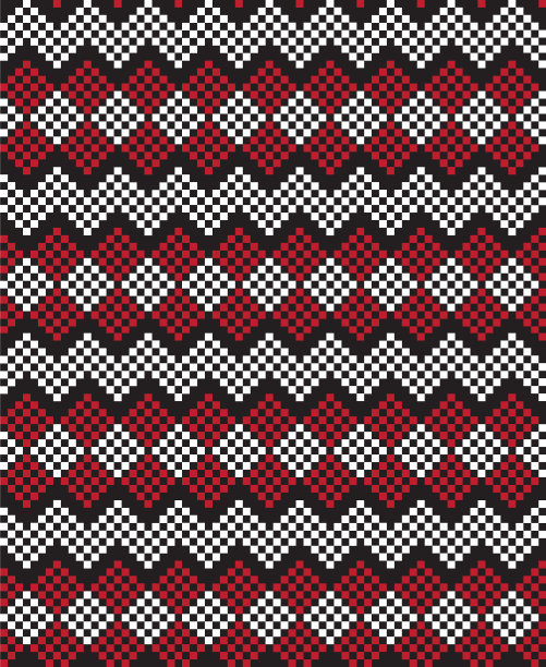 红色圣诞集市岛无缝图案图片下载