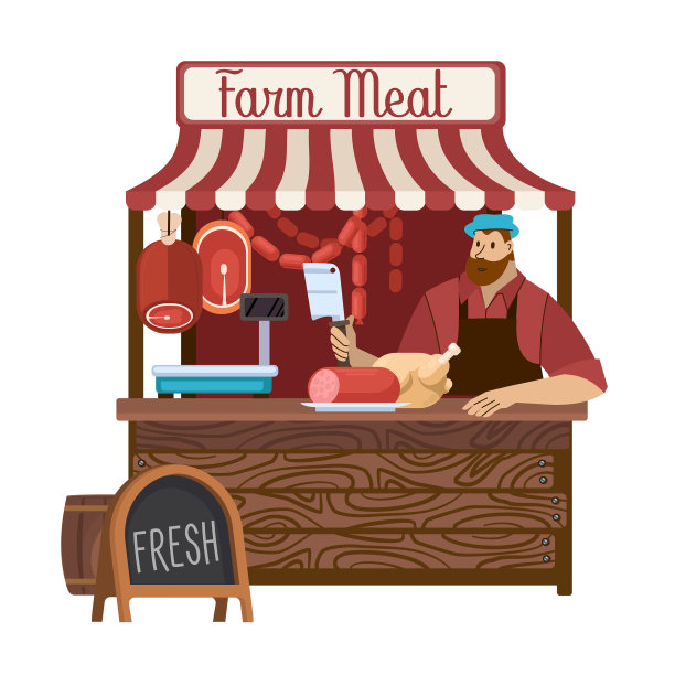 卡通色彩人物人物男性和食物图片下载