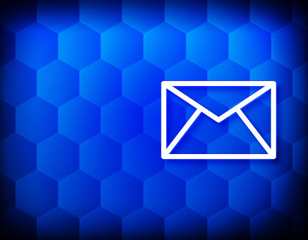 电子邮件图标六边形创意抽象蓝色背景无缝六边形插画设计图片下载