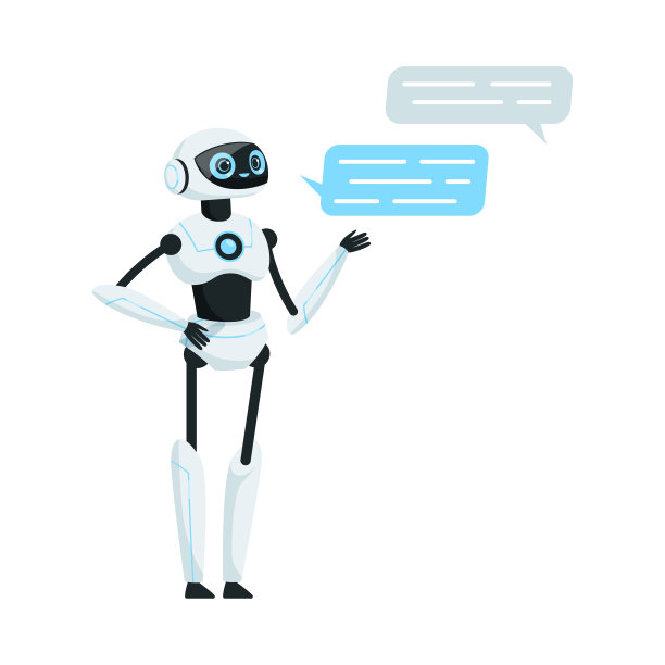 现代类人或机器人设备与铁的四肢发送信息和通信矢量插图图片下载