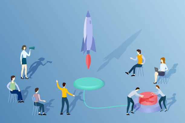 办公室职员发射火箭图片下载