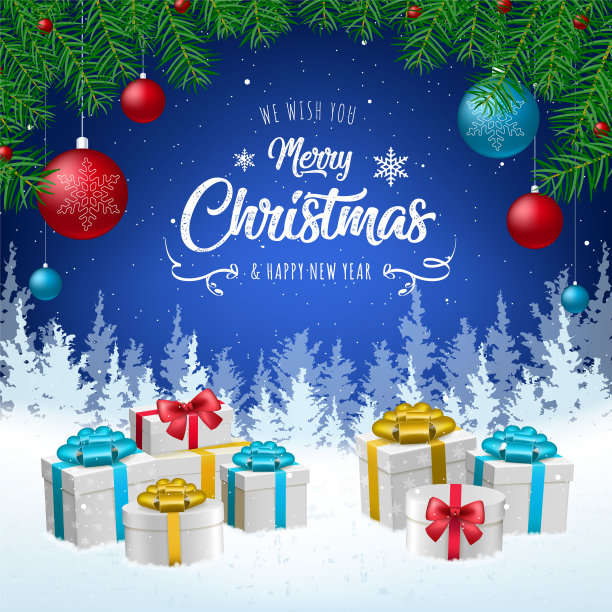 3D高质量圣诞快乐和新年快乐背景与飘落的雪花。孤立的向量元素图片下载