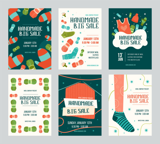 手工制作的大减价邀请传单图片下载