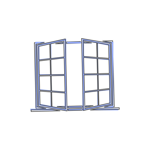 矢量在白色孤立背景上的卡通风格上打开窗口图标。图片下载