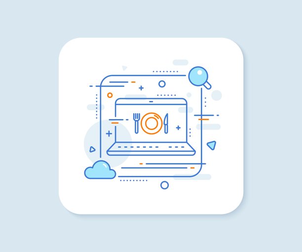 食品行图标。餐厅的迹象。向量图片下载