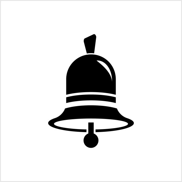 白色背景上的圣诞铃铛通知图标图片下载