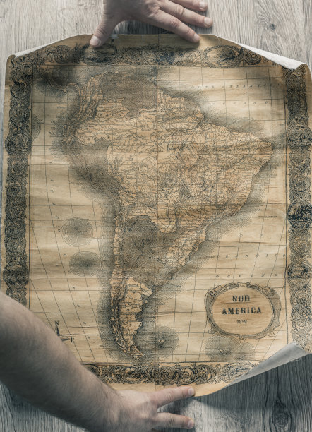 1859年的南美旧地图。这张地图显示了这些国家的当代边界图片下载