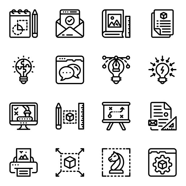 创意网络和绘图工具填充矢量图片下载