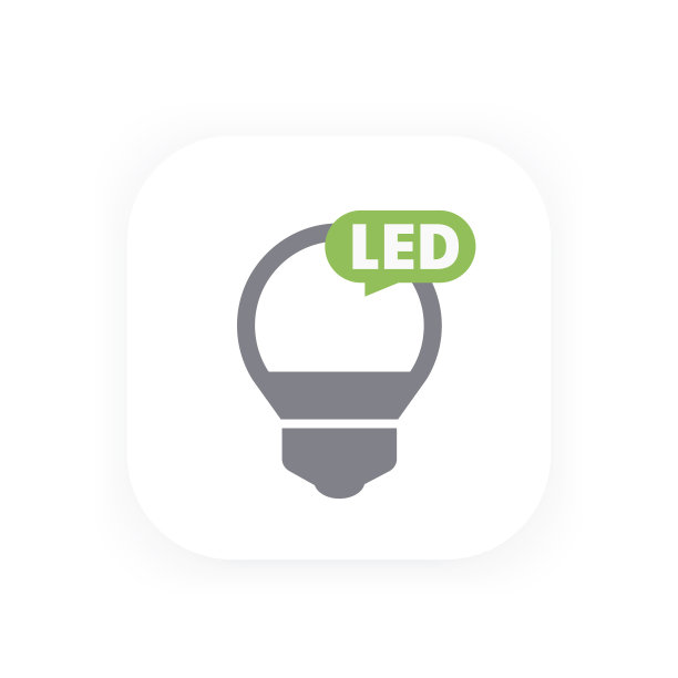 Led灯泡图标，矢量象形图图片下载