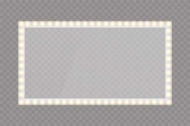 带有隔离灯的玻璃框架。矢量图图片下载