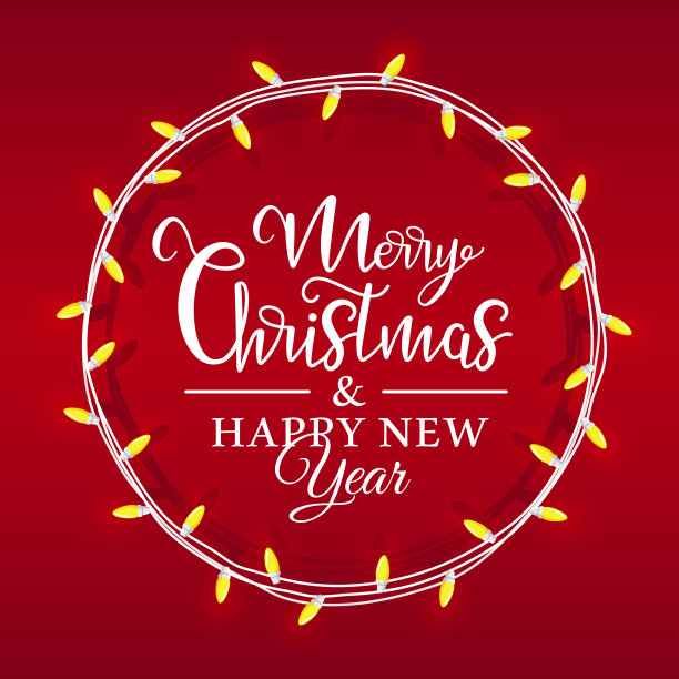 圣诞灯位于一个圆圈图片下载