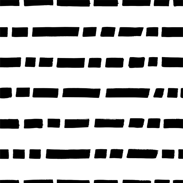 短水平线手绘无缝图案。黑白简单矢量虚线背景。图片下载