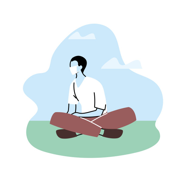 坐在公园里的男人保持社交距离图片下载