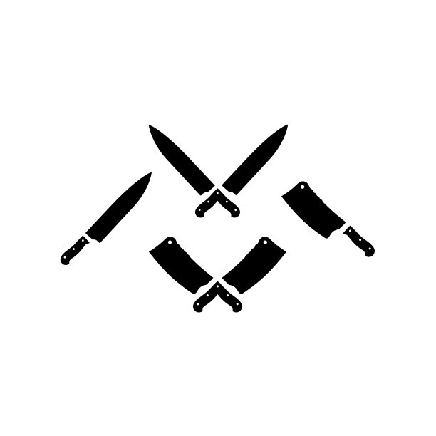 刀和切肉刀的十字标志是屠夫的肉图片下载