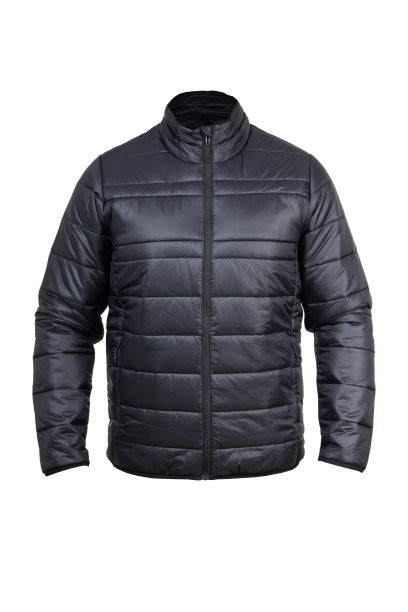 黑人男子运动冬季夹克，孤立白人图片下载